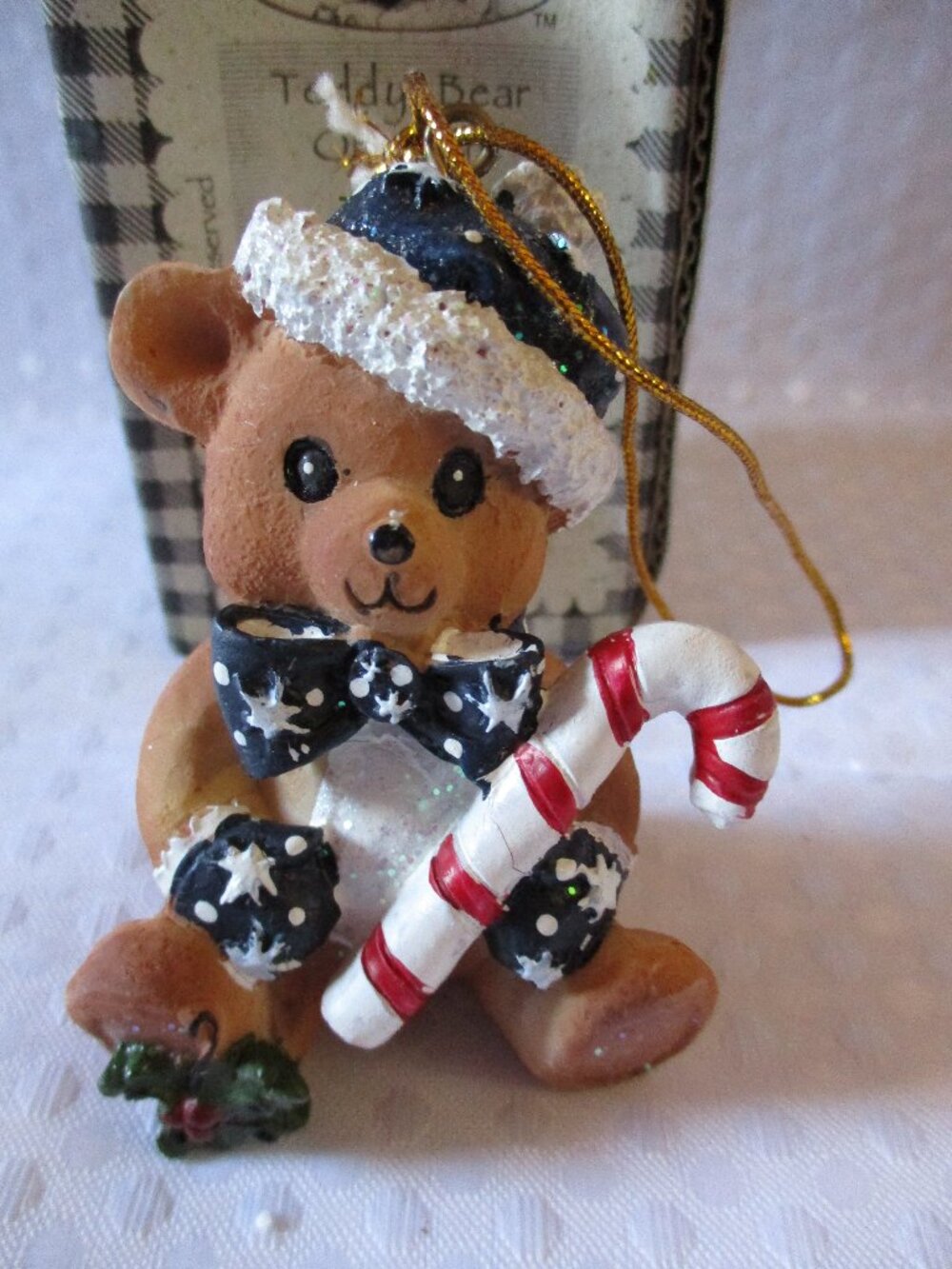 Vintage Cobble Creek Patriotic Teddy Bear Christmas Ornament by Cherrydale Farms